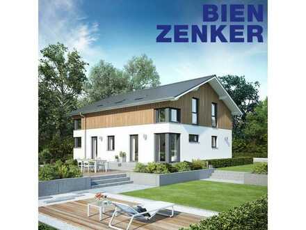 Bestpreisgarantie bei Bien-Zenker - Doppelte KfW-Förderung - Zweifamilienhaus auf flachem Grundstück