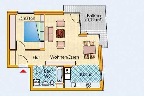 Voll-möblierte 2-Zimmer-Wohnung mit gehobener Innenausstattung mit Balkon und EBK in Stuttgart