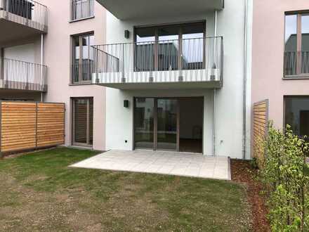 Barrierefreie helle 2-Zimmer-EG-Wohnung mit Einbauküche und Garten/ Terrasse, Neubau Erstbezug