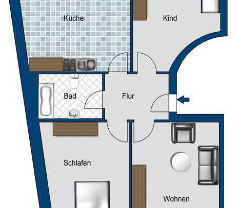 Tolle 3-Zimmer-Wohnung mit modernem Bad in Derendorf