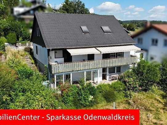 Sonnige Südhanglage im idyllischen Gersprenztal. Großes Einfamilienhaus mit Garage und Carport.