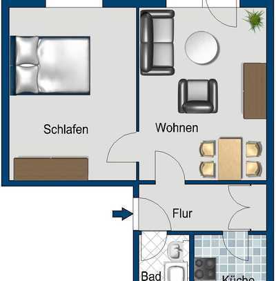 Ruhige 2. Zimmerwohnung in Waldstadt