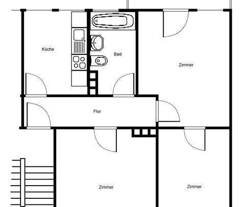 Sanierte 3 Zimmerwohnung mit Balkon