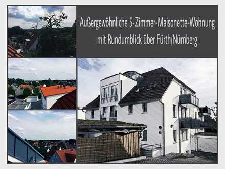Außergewöhnlich 5-Zimmer-Maisonette-Wohnung mit Rundumblick über Fürth/Nürnberg.