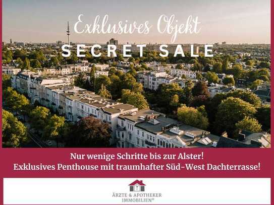 Nur wenige Schritte bis zur Alster!
Exklusives Penthouse mit traumhafter Süd-West Dachterrasse!