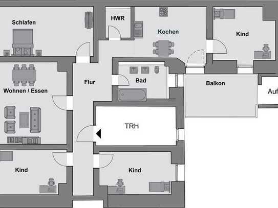 Stilvolle 5-Zimmer-Wohnung mit gehobener Innenausstattung mit Einbauküche in Karlsruhe