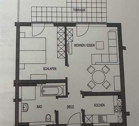 moderne 2-Zimmer-EG-Wohnung NUR für Senioren 60+ mit Einbauküche und schöner Terrasse in Arenberg