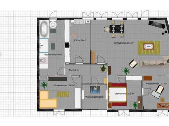 Traumhafte 4,5 Zimmer Wohnung auf 102 m² mitten in Steele.