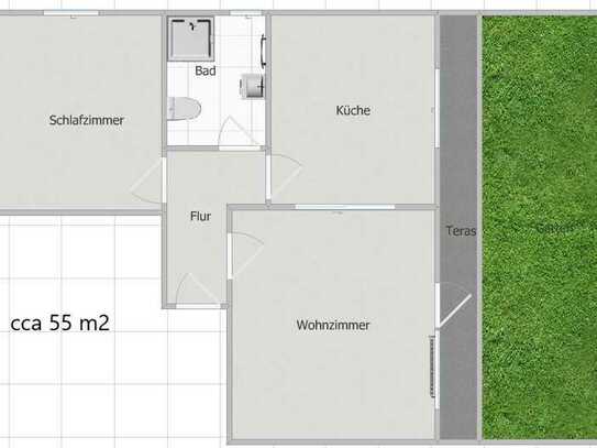 Schöne Wohnung 2 ZKB mit großem Garten in Herschbach