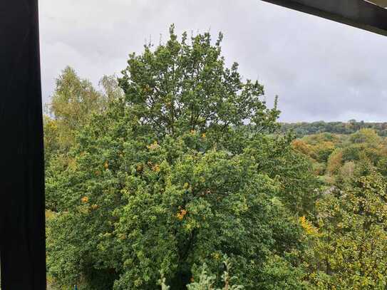 Gemütliche 2,5-Raum-Wohnung mit tollem Weitblick vom Balkon über Überruhr und Tiefgaragenstellplatz