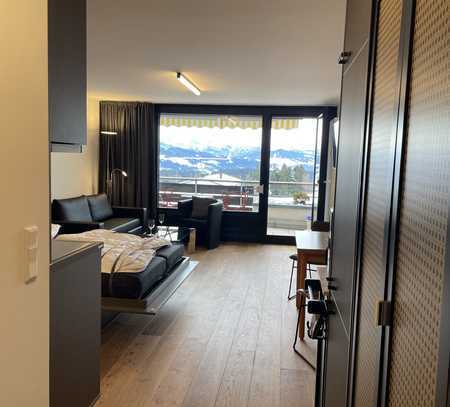 1-Zimmer-Wohnung mit luxuriöser Innenausstattung mit Balkon und EBK in Scheidegg