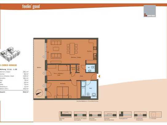 Moderne Drei-Zimmer-Wohnung in Top-Lage von Riedberg