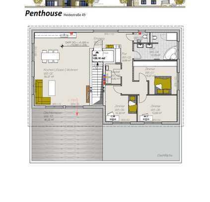 Penthouse-Wohnung mit 4 Zimmern & Dachterrasse