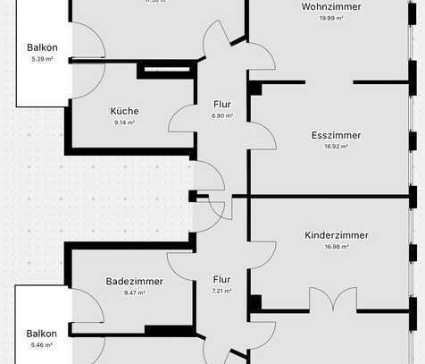 Erstbezug nach Sanierung mit Balkon: Geschmackvolle 6-Zimmer-Wohnung mit geh. Innenausstattung