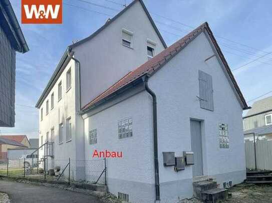 Zweifamilienhaus mit Garage, Terrasse und Anbau in Lindach - Erwerb des Nachbarhauses auch möglich!