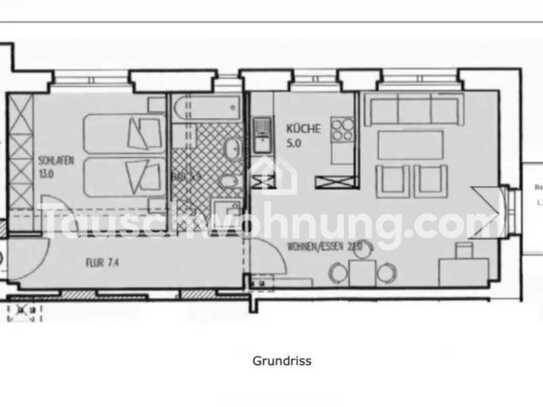 Tauschwohnung: Helle ruhige Hinterhauswohnung mit Balkon