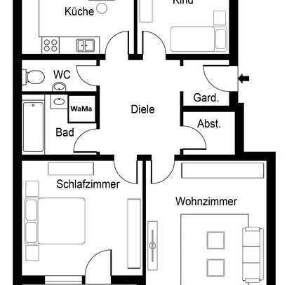 3-Zimmer-Wohnung in Landshut Nähe Altstadt und Hbf - hell, geräumig und mit sonnigem Balkon