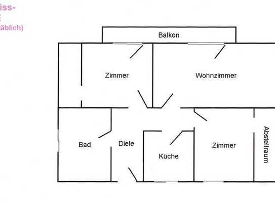 Gepflegte 3-Raum-DG-Wohnung mit Balkon und Einbauküche in Walzbachtal