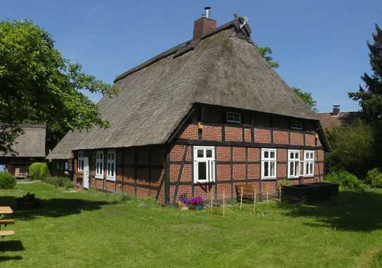 Schönes Reetdach-Bauernhaus mit Bauerngarten und Treppenspeicher