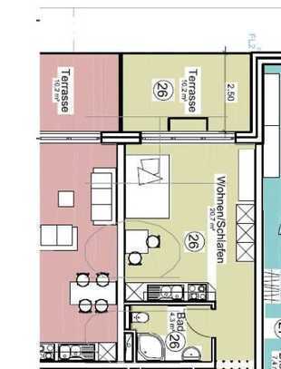 Neubau - Erstbezug - 1 ZKB- Eigentumswohnung in attraktiver Wohnlage