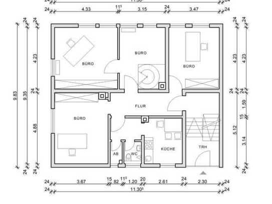 Vielseitige Büro-/Praxisfläche mit 4,5 Zimmern