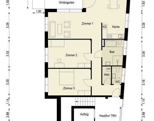 Bezugsfrei - 0172-326 11 93 - Termin - Geräumige 3 bis 4-Zimmer-Wohnung mit Balkon und Wintergarten