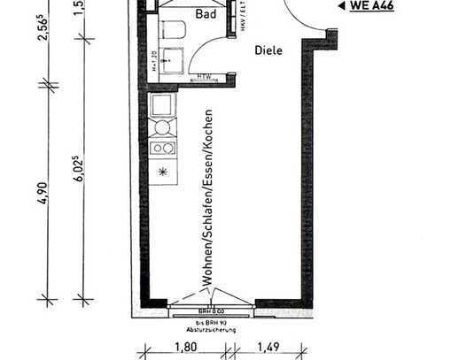 1-Zimmer-Wohnung mit Einbauküche im Neubau