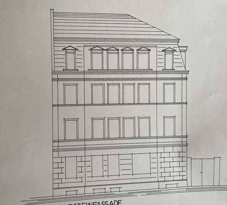 Schön geschnittene Wohnung, Bad mit Fenster, neue Fenster, Sandsteinfassaden