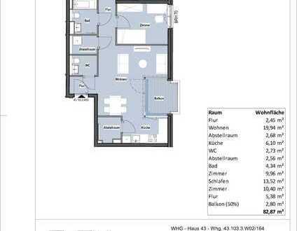 4-Zimmerwohnung, 3. OG mit Parkett