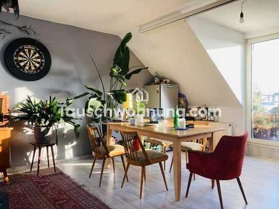Tauschwohnung: Helle 2-Raum Dachgeschosswohnung m. Südbalkon gegen 3-4 Raum