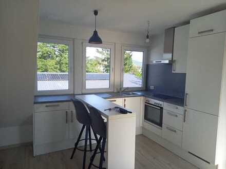 Helle freundliche DG-Wohnung mit zwei Räumen, Einbauküche und Stellplatz in Bensheim