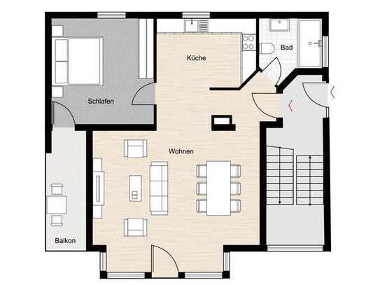 2 Zimmer EG-Wohnung in Würzburg Heidingsfeld