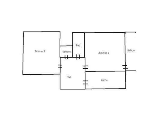 60m², 2 Zimmer + Küche/Bad/Balkon in der Wüste