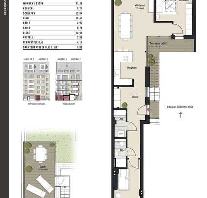 Rarität Neuausbau! Großzügige Wohnung mit einzigartiger Dachterrasse im Kwartier Latäng! - WE 7