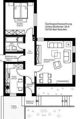 Vollständig renovierte 2-Zimmer-Wohnung mit Balkon in Bad