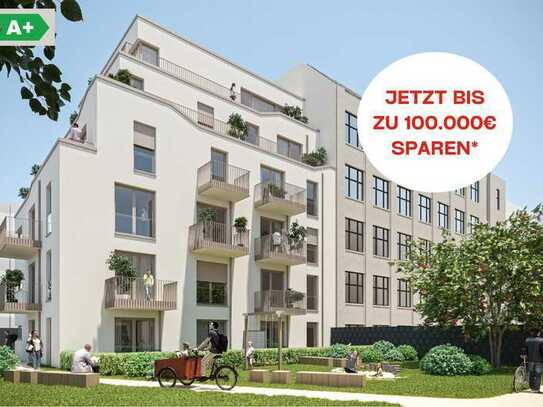 Traumhafte 4 Zi.-Wohnung mit Dachterrasse, Energieeffizienz A+, im ruhigen&sonnigen Innenhof