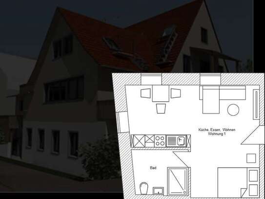 Erstbezug barrierefreie 1,5-Raum Wohnung mit gehobener Innenausstattung und EBK in Eckenweiler