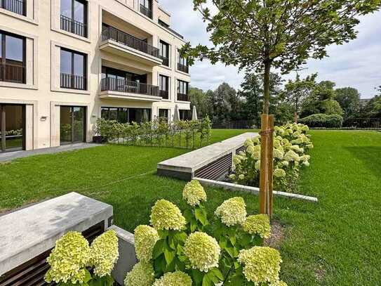 Gartenwohnung an der Freundschaftsinsel - Wohnen mit Wasserblick, Einbauküche und Kühldecken