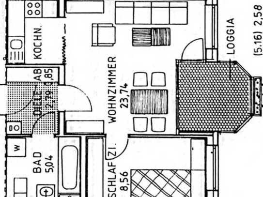 Sonnige 1,5-Zimmer-Wohnung mit Balkon für Single