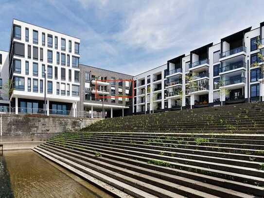 DOCK1 Mainz - Wohnen am Zollhafen | Modern & hell, 3 Zimmer, Loggia, Parkett, EBK, TG-Stellplatz