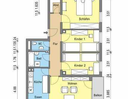 renovierte 4-Zimmer-Wohnung mit Balkon und Einbauküche sucht Langfristmieter!