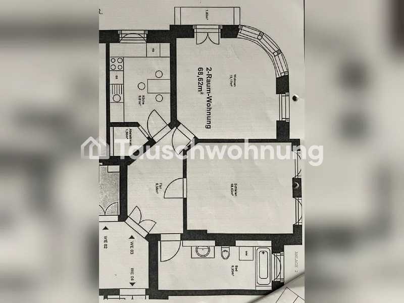 Tauschwohnung: Helle 2 Raum Wohnung