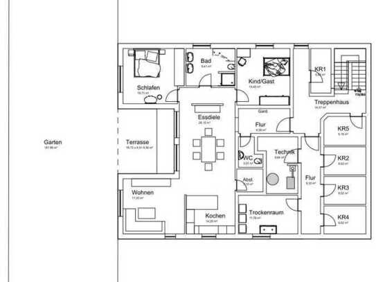 Großzügige helle moderne 3,5 Zimmerwohnung in ruhiger Lage, mit eigenem Gartenanteil