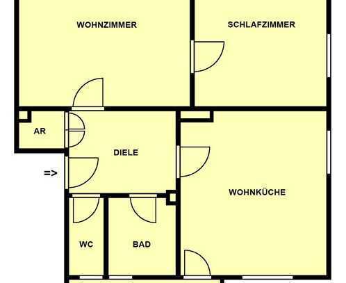 Renovierte 2-Zimmer-Wohnung in Stadtlage von Linz
