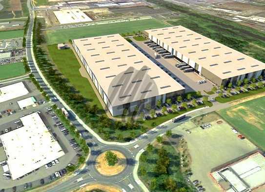 KEINE PROVISION ✓ NEUBAU ✓ Lager-/Logistikflächen (13.000-65.000 m²) & optional Büro zu vermieten
