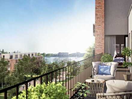 Große Wohnung mit zwei Balkonen - Blick zum Park und Wasser -