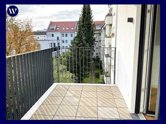 Viel Platz + moderner Neubaukomfort mit Balkon zum Innenhof: Helle, große Zimmer, zwei Bäder, EBK