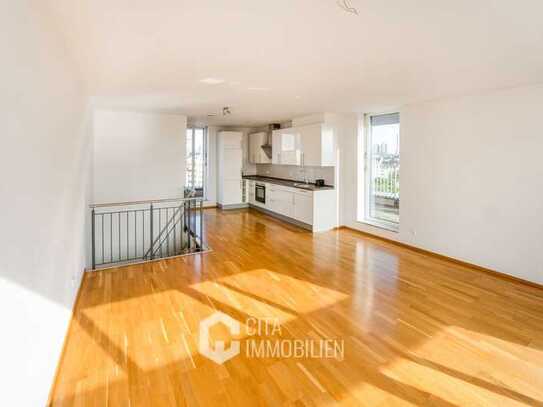 Europaviertel - Exklusive Maisonettewohnung mit Terrasse und Blick auf die Frankfurter Skyline