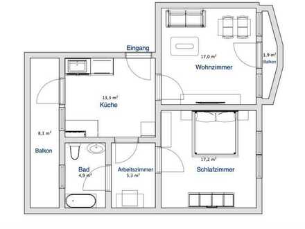 Schöne 2,5-Zimmer-Wohnung mit Sonnenbalkon und EBK in Fischbach