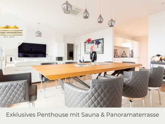 Atemberaubendes Penthouse mit Panoramablick |Große Terrasse | Sauna | 2 Bäder | Stellplätze